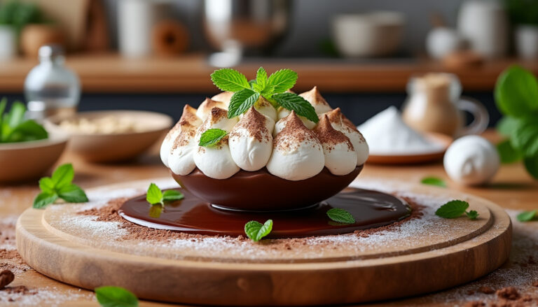 Découvrez la délicieuse recette de l&rsquo;île flottante au chocolat en vidéo – un régal pour petits plats équilibrés